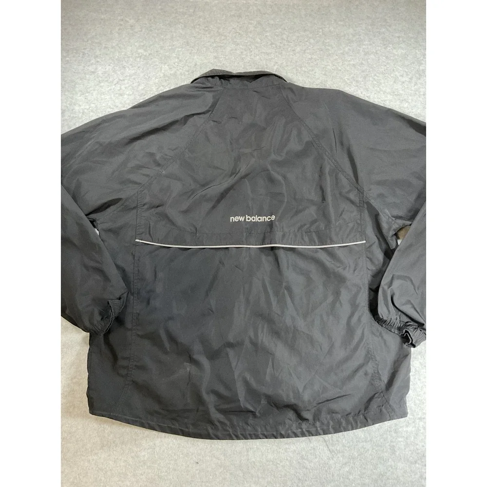 New Balance Mens XL Black Full Zip Mesh Lined Windbreaker Running Jacket 1867